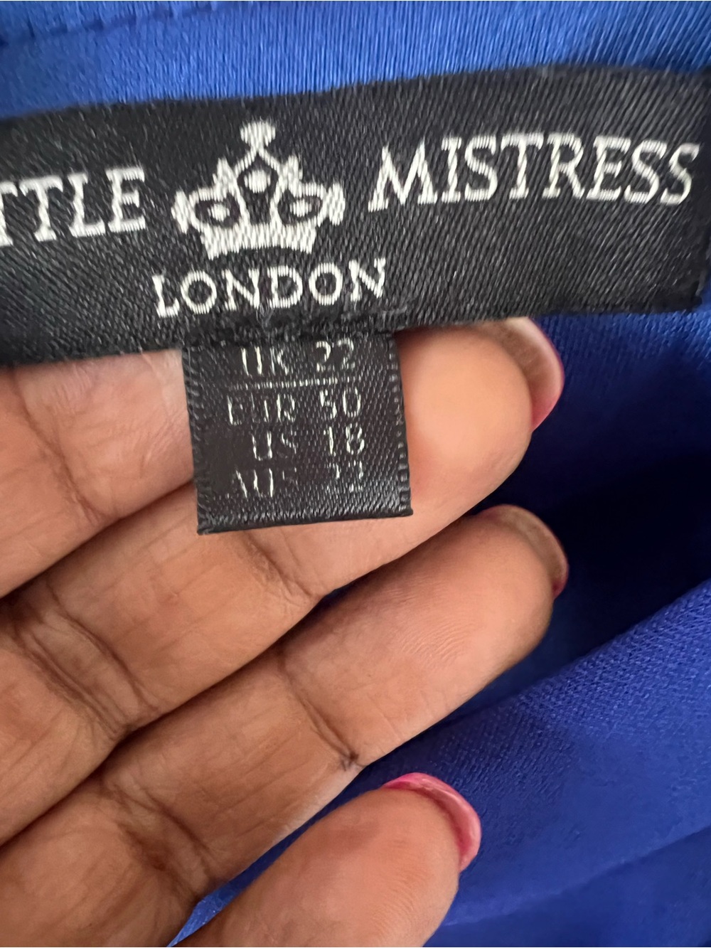 Little Mistress London Cobalt Blue Dress